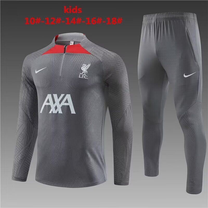 Kids Liverpool 24/25 Tracksuit - Grey/Red